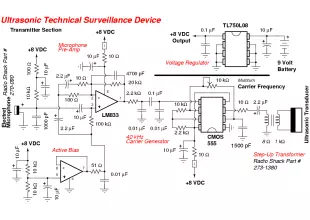Ultrasonic Surveillance Bug circuit