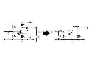 Alternating current voltage amplifier transistor