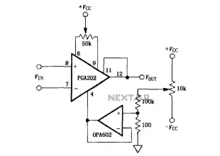 PGA202 offset voltage correction circuit