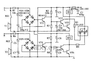 Two-channel speaker protection schematic