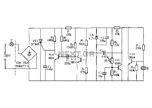 Discrete components sound and light control stairs delay switch circuit 8