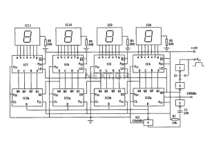 Digital pulse width measurement circuit diagram CD4518 and CD4069 the