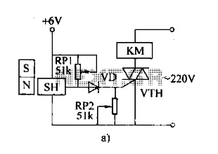 Magneto circuit diagram of a remote control switch