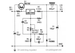 3A Switching Voltage Regulator based LM317HV