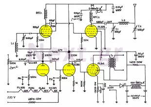 Simple Valve MW Transmitter circuit 30W