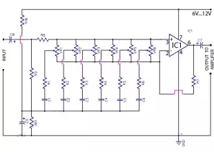 6 graphic equaliser circuit 741 op amp