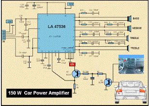 Schematic MP3 Car Audio Power AmplifierCircuits