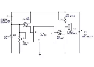 alarm door bell circuit using ic um 66 part 1