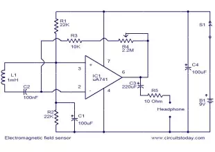 Electromagnetic field sensor circuit