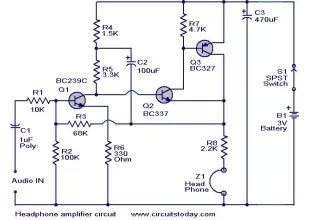 Head phone amplifier circuit