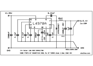 Easy 5V 10A switching regulator by L4970A