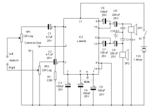 LA4440 audio amplifier circuit design electronic project