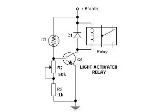 Light Dark switch activated relay circuits