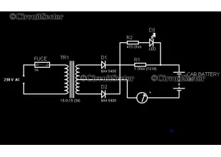 12V Low Cost Car Battery Charger Circuit PCB
