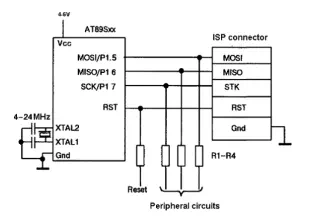 Flash programming of AT89 microcontrollers using ISP adapter