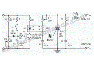 Automatic lamp dimmer circuit