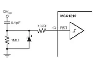 The MSC1210 Typical External Reset Circuit Schematic