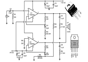 30w power amp tda2040 schematic