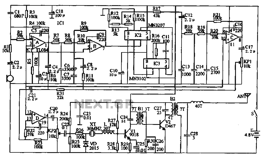 microphone circuit : Audio Circuits :: Next.gr Circuit Diagram
