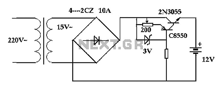 Classic car battery charging circuit diagram under Car Bike Circuits