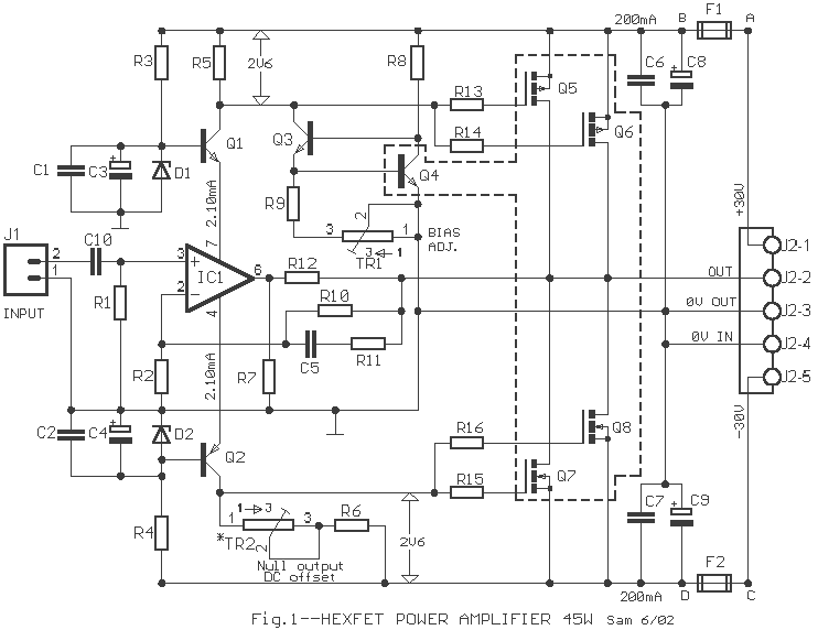 Power Amplifier 45W with HEXFET