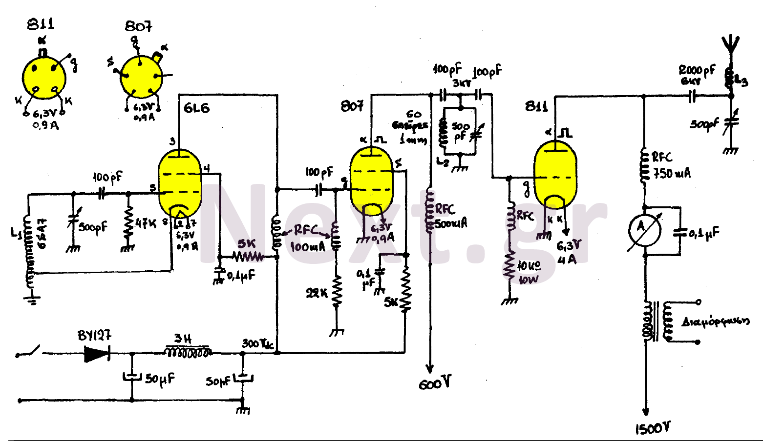 200W Valve RF Transmitter circuit