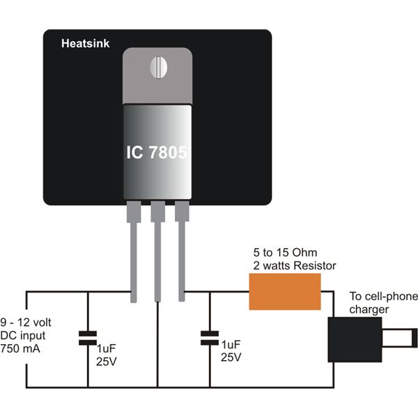 make yourself a d c mobile charger - schematic