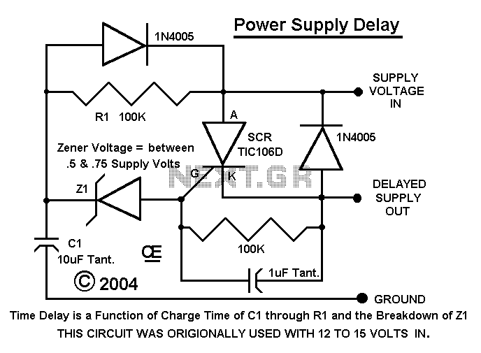 Delayed Power supply schematic