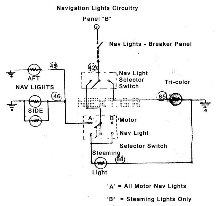 > circuits > Diagram Showing Navigation Lights On A Boat l20458 - Next.gr