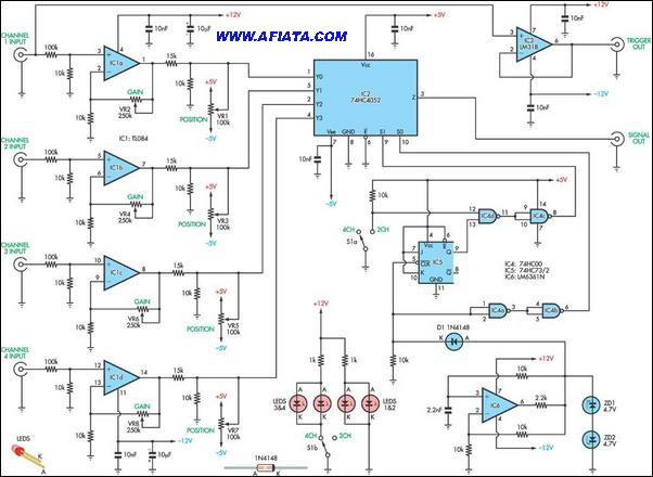 4 channel audio mixer circuit under Repository-circuits ...