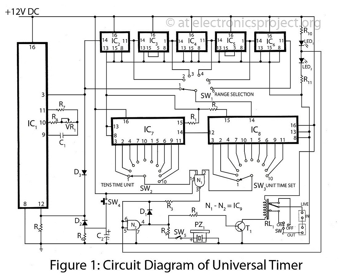 Clock Timer Circuit Diagram