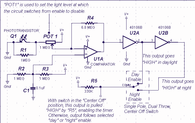 Simple Day/Night switch (40106B)