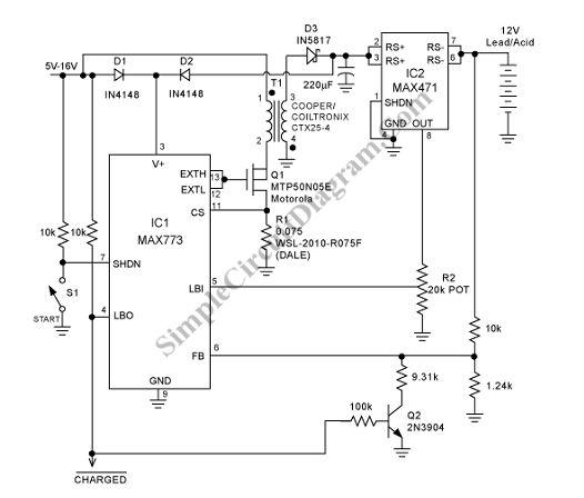 Lead Acid Battery Charger Circuit Under