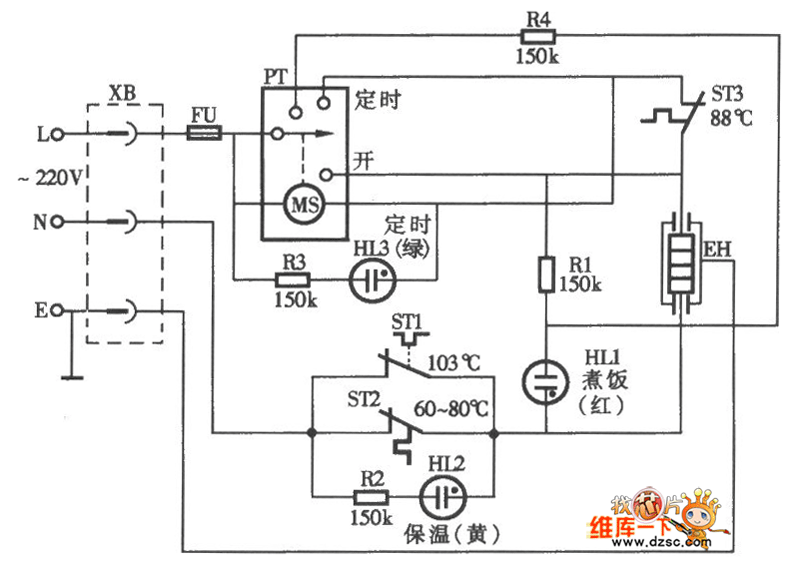 Timer Automatic Electric Rice Cooker Circuit Diagram Under