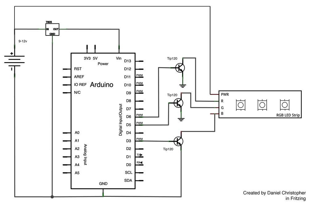 Image result for led strip microcontroller transistor