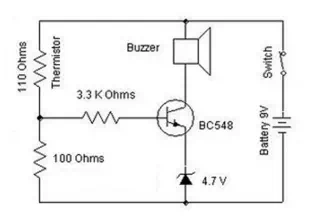 BC548 Heat Sensor Diagram Circuit