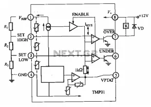 TMPO1 internal functional block diagram and basic application circuit