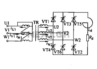 Three-phase controlled rectifier circuit