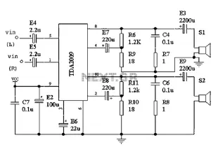 TDA2009 single power amplifier circuit diagram