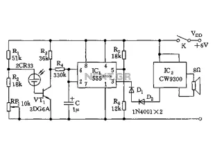 555 light tester circuit diagram