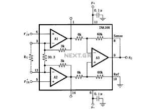 Basic circuit diagram connection of signal and power INA166