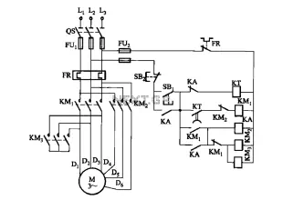 2Y- connection two-speed motor contactor control circuit of the four