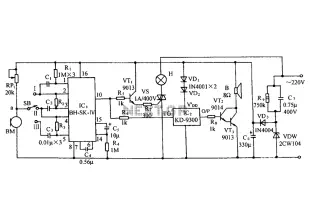 SK-IV with automatic voice-activated lights with music sounding circuit diagram