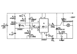 Three single-phase motor stepless thyristor circuits