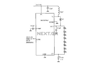 MAX8596Z drive circuit diagram of eight white LED