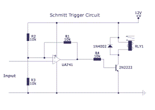 Schmitt trigger with LM741 op-amp