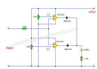 Simple Voltage comparator using CA3140