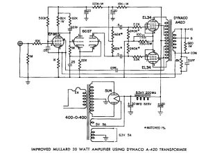 Mullard EL34 Push-Pull Tube Amp Schematic (Dynaco A420 Transformer)