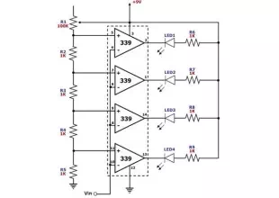 simple led voltmetercircuit