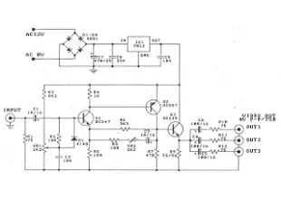 Circuit Video Amplifier by transistor BC547 & BC557
